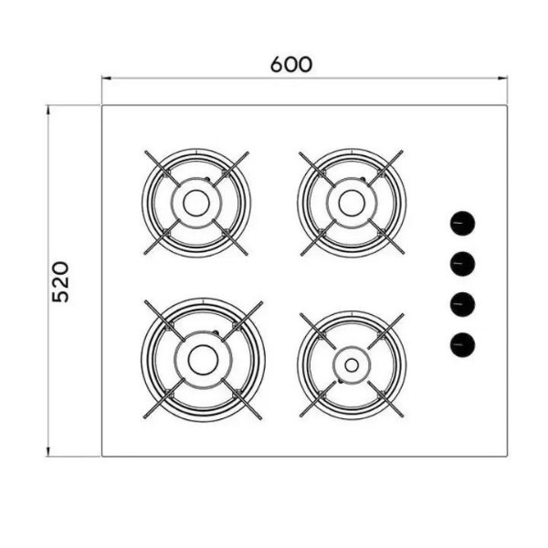 Фото - Варочная панель газовая Kumtel KO-40TAHDF BLACK GLASS